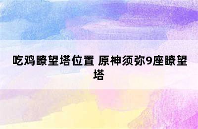 吃鸡瞭望塔位置 原神须弥9座瞭望塔